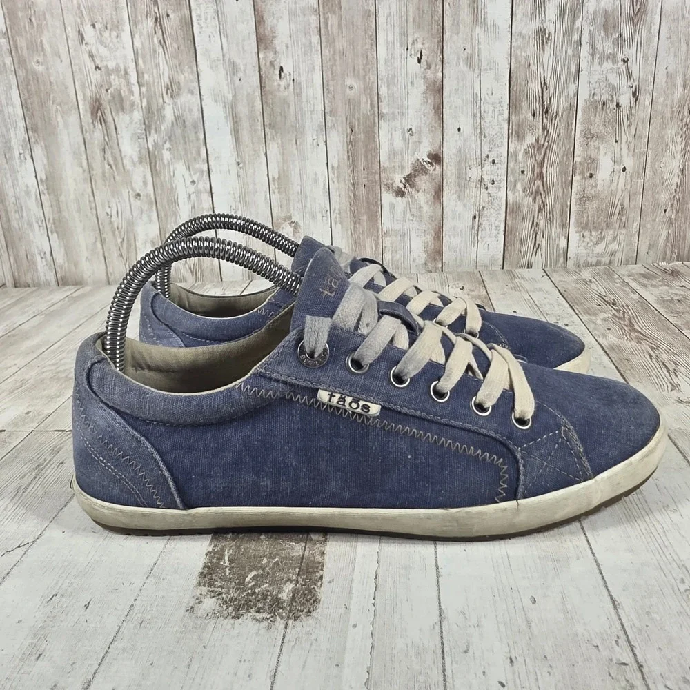 Taos Star Blue Canvas Low Top Sneakers Womens 9 Comfort Walking Shoes STA-12844